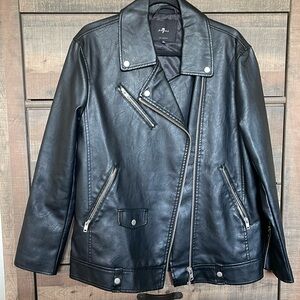 7 for all mankind | leather moto jacket